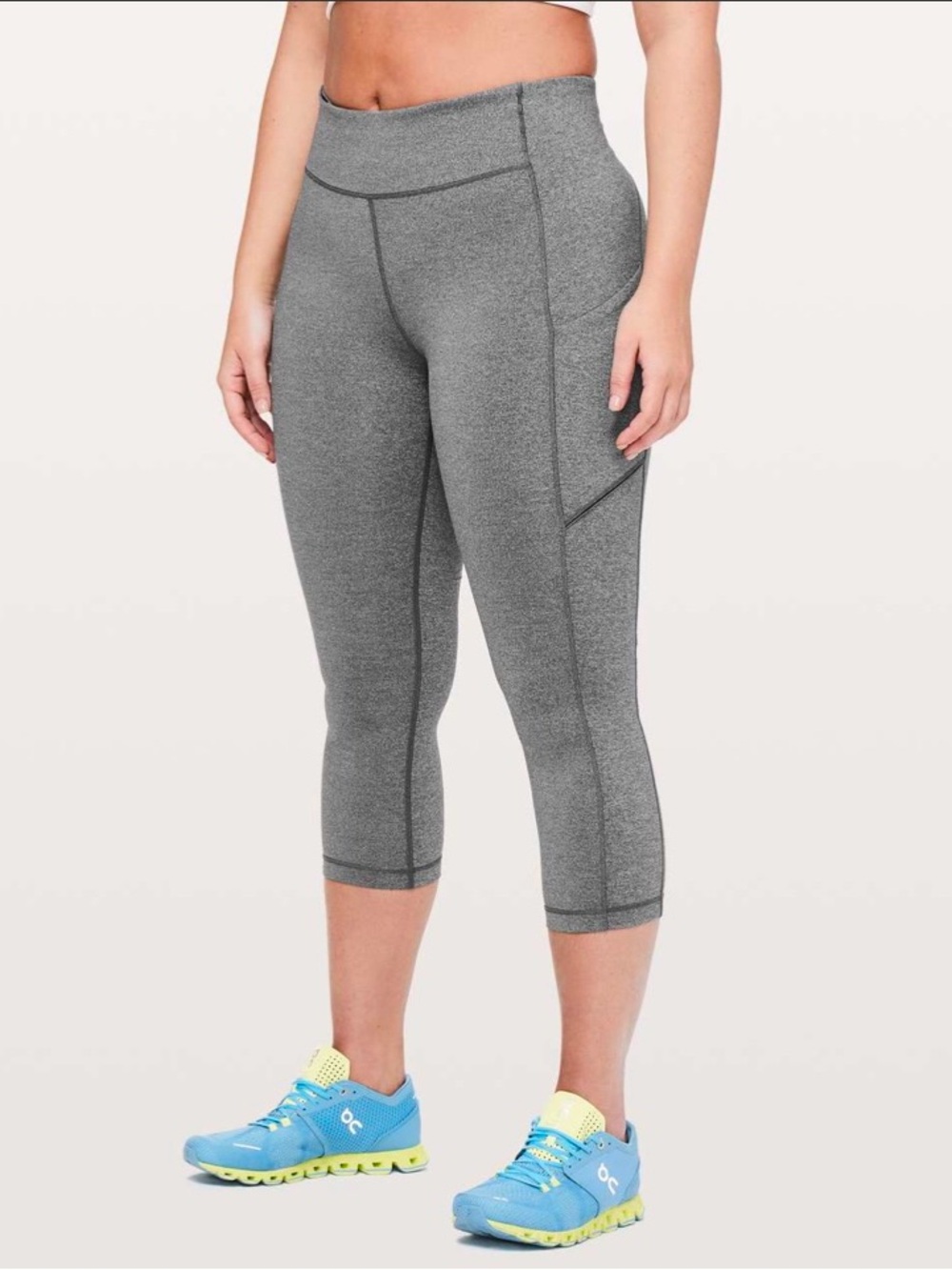 Lululemon Speed Up Crop 
Heathered Black